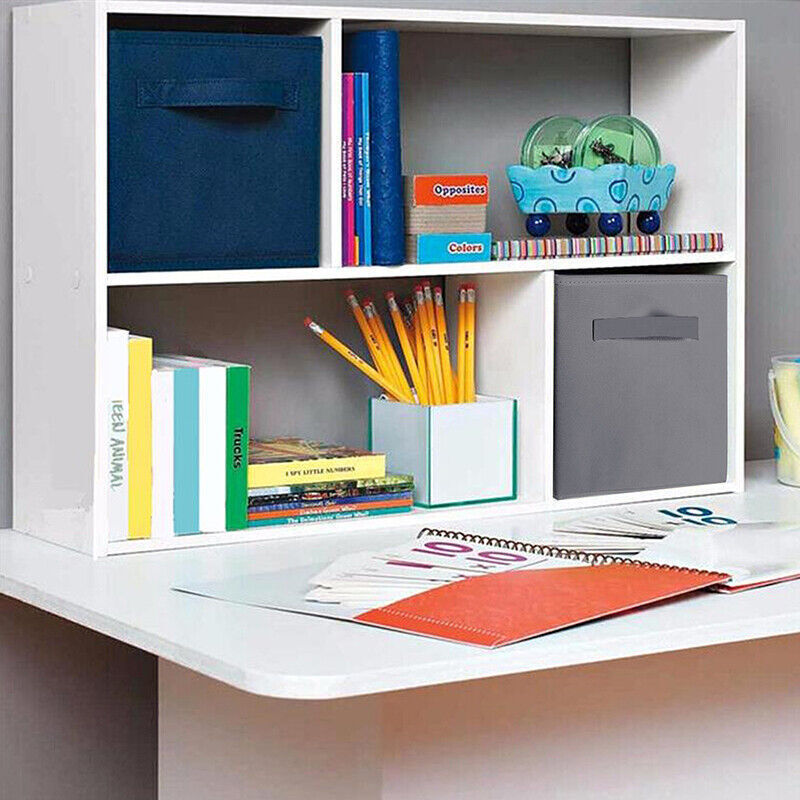 4 Pack Foldable Storage Box Foldable Canvas Drawer Organizer Fabric Cube