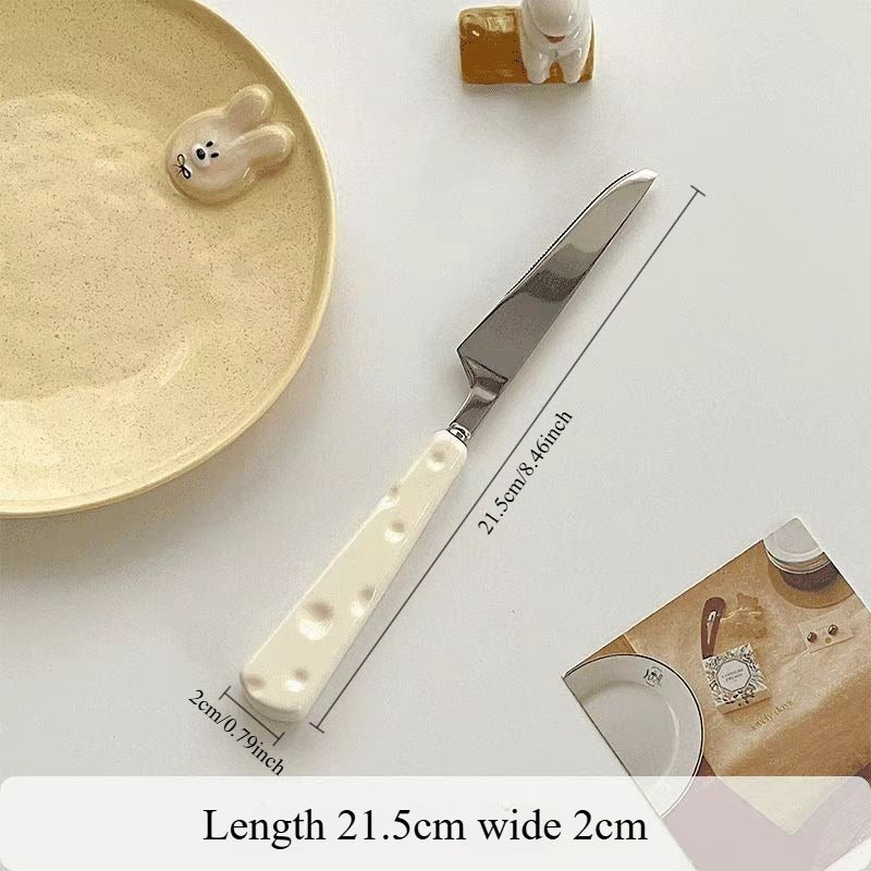 Stainless Steel Cutlery Set – Knife, Fork & Spoon with Cheese Wind Design | Elegant Tableware for Home & Gifting