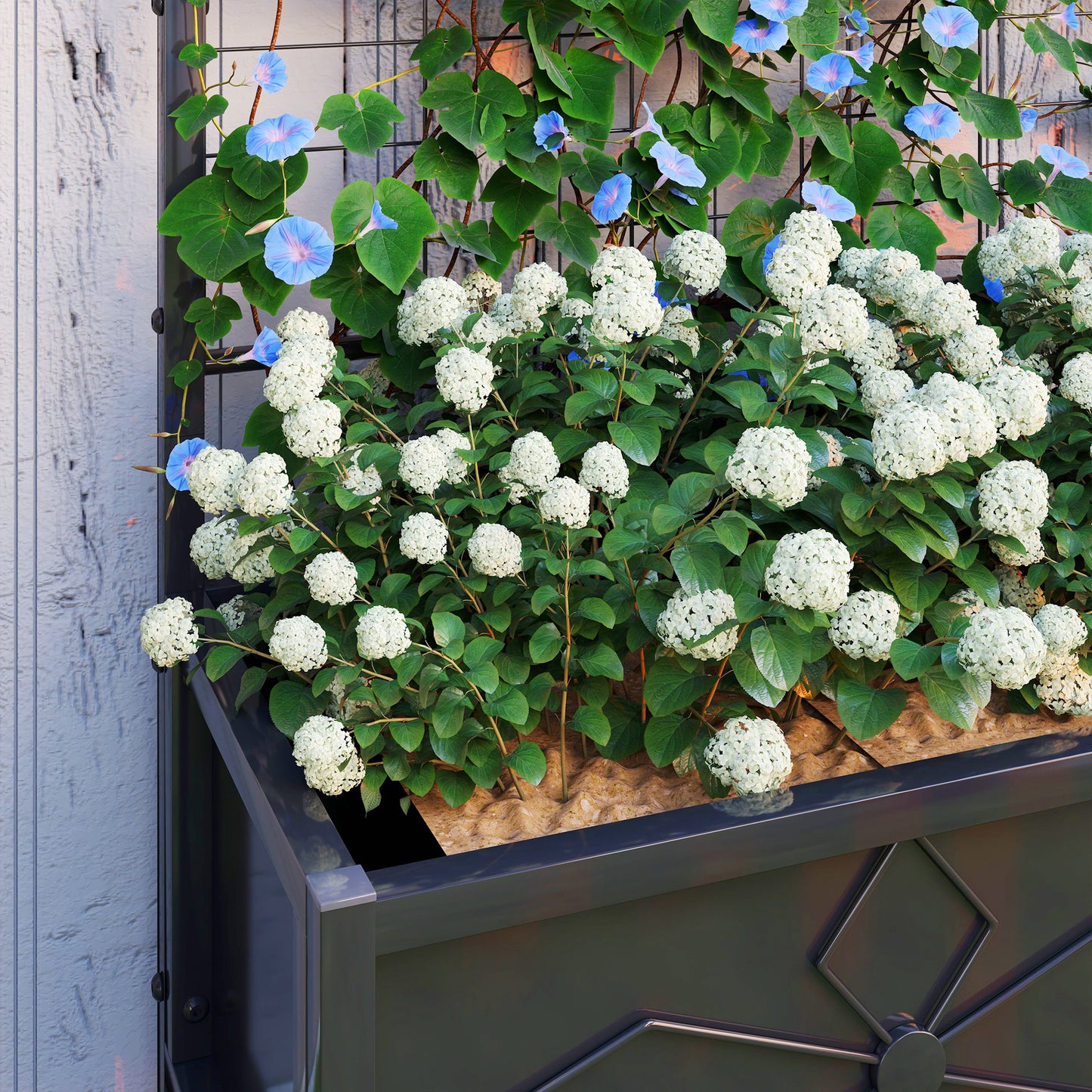 Outdoor Patio Planter Box – Galvanized Steel Raised Garden Bed for Small Spaces