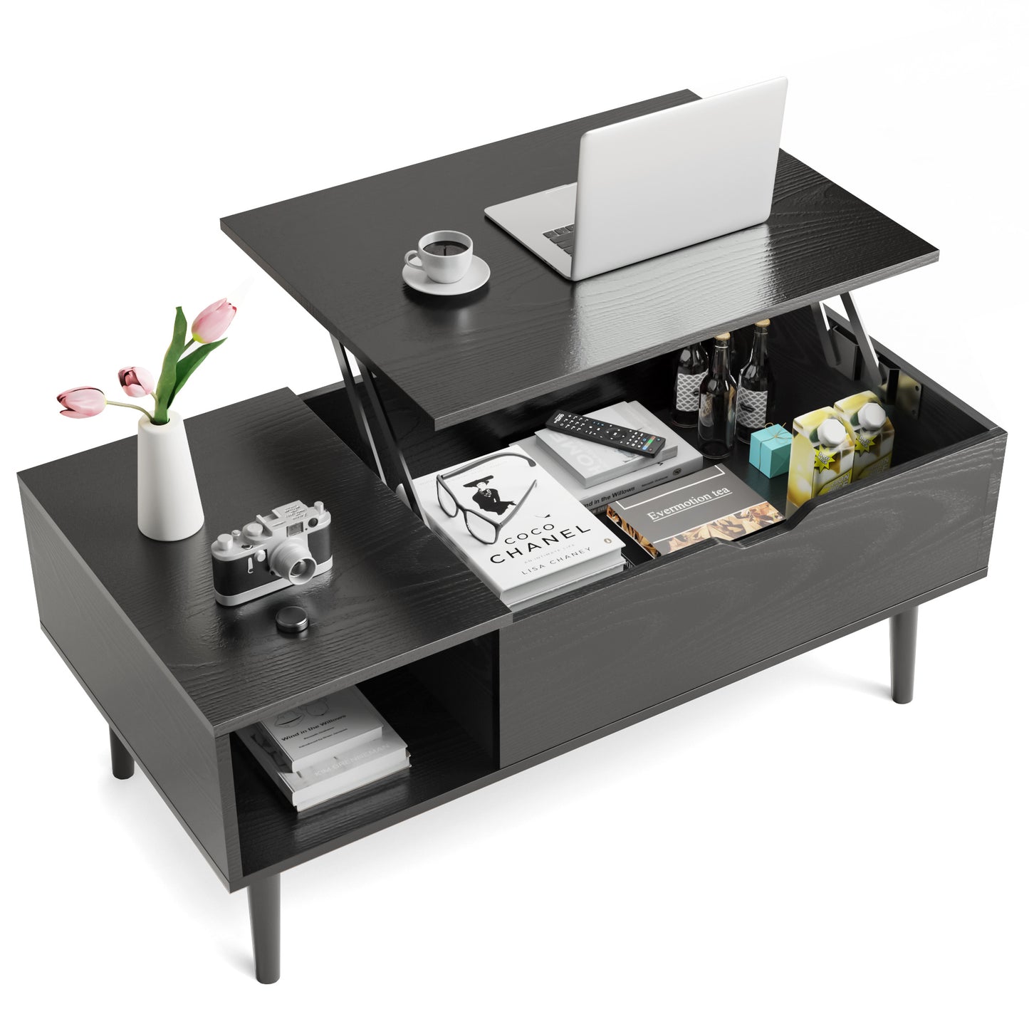 Modern Coffee Table for Living Room – Stylish and Functional Centerpiece - Black or Wood