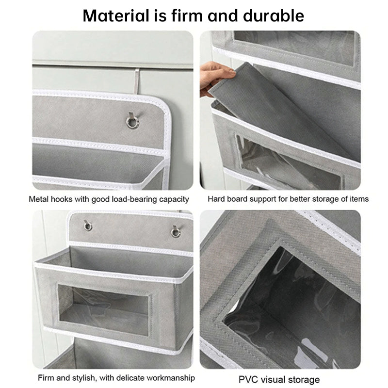 5-Shelf Hanging Storage Organizer – Anti-Tilt Design with 5 Large Pockets, Ideal for Bedroom, Bathroom, or Living Room (Over-the-Door Use)