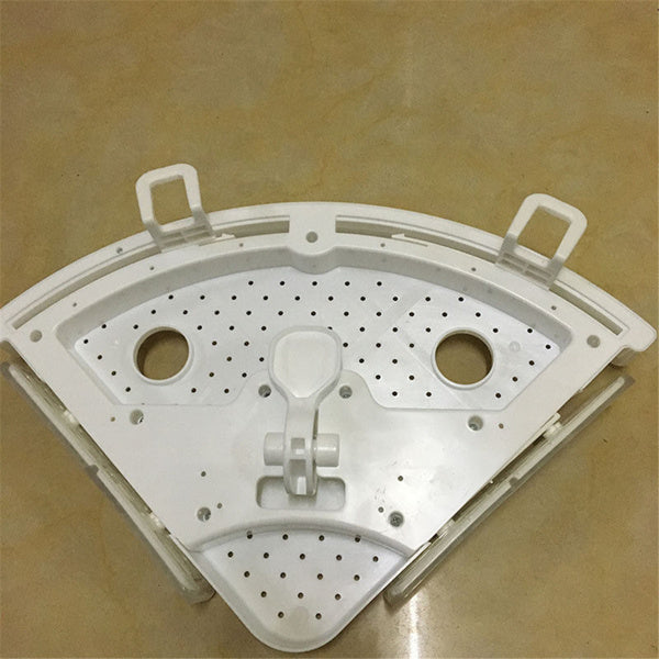 Fan-Shaped Corner Bathroom Shelf – No-Drill Wall-Mounted Storage Rack with Strong Suction