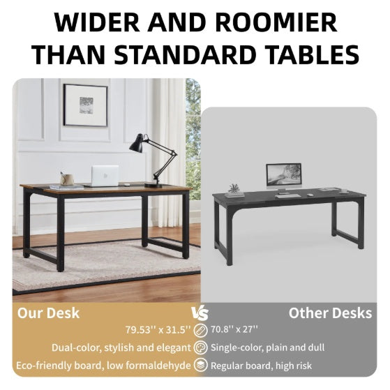 Modern Computer Desk – Rustic Black Finish