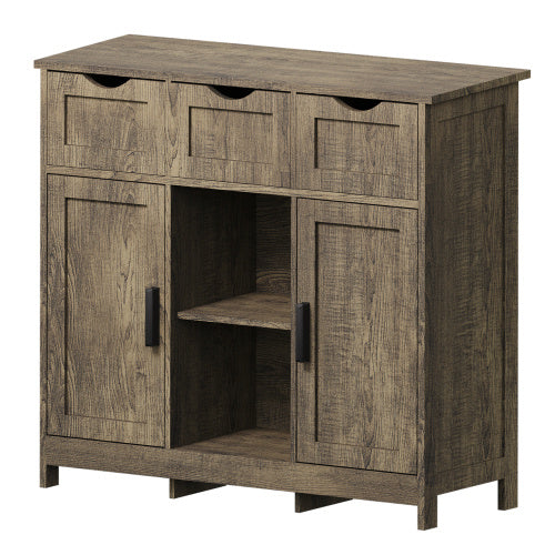 Wooden Storage Cabinet with Drawers and Shelves – Freestanding Accent Cabinet for Living Room, Bedroom, or Bathroom Décor