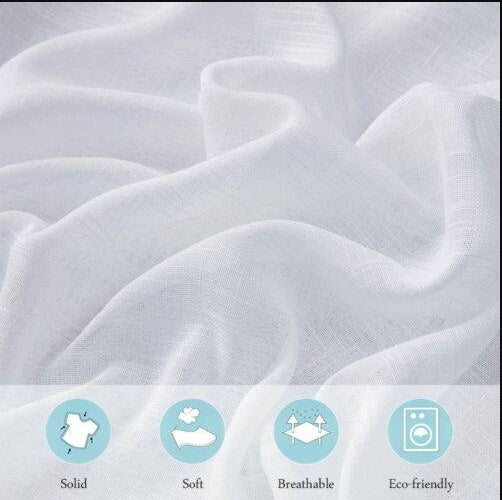 White Sheer Curtains – 2 Panels, 140x213cm, Light Filtering Voile with Rod Pocket, Elegant & Airy Window Drapes