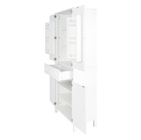 Tall Kitchen Cabinet – 70.87" Pantry Storage with Drawer & Shelves, White Finish