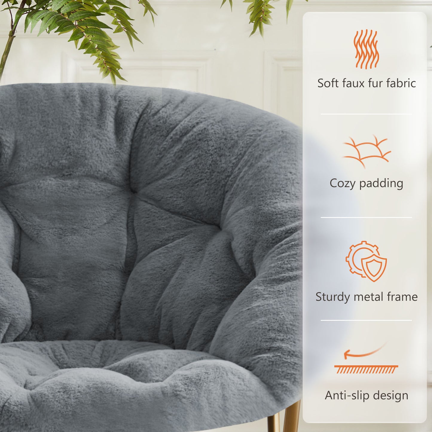 Modern Accent Chair – Plush Upholstered Lounge Chair for Living Room, 38" Tall