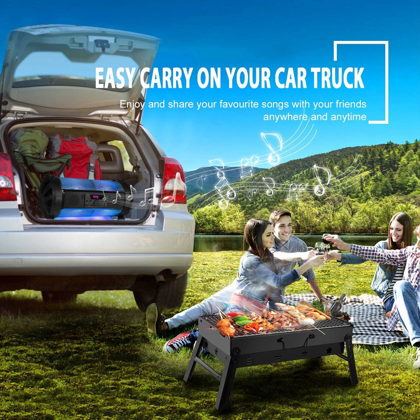 Portable BBQ Grill Foldable Charcoal Grill