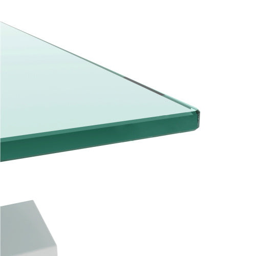 Modern White & Clear Coffee Table – Stylish Side or Center Table for Living Room Furniture Décor