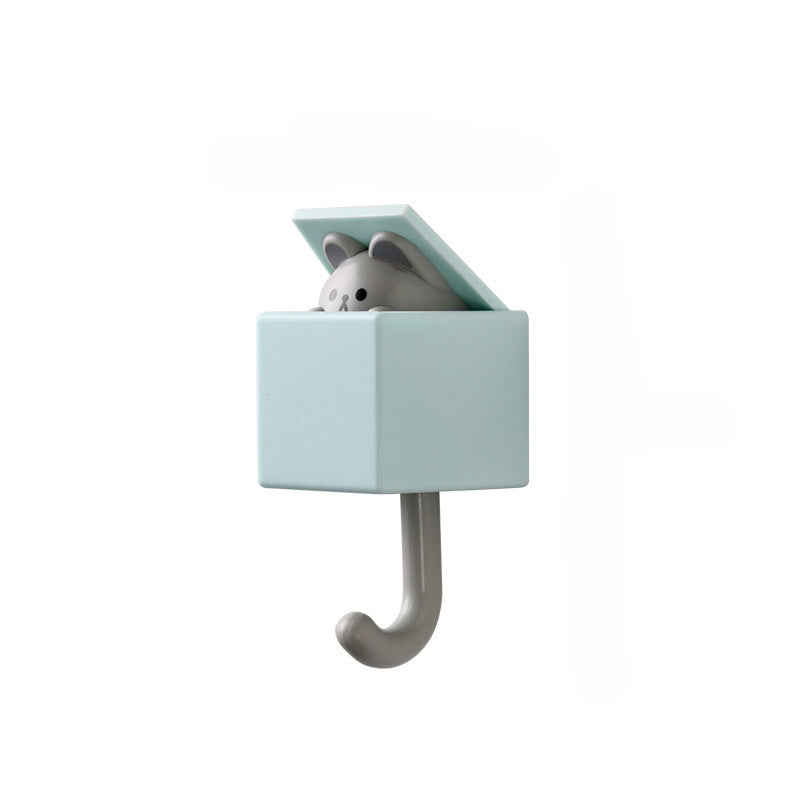1/2-Pack Punch-Free Retractable Cat Wall Hooks – Cute & Strong Adhesive Utility Hooks for Kitchen, Bathroom