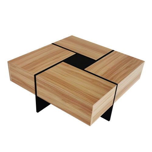 Modern Coffee Table with 4 Hidden Storage Compartments – Unique Design for Stylish & Functional Living Room Organization