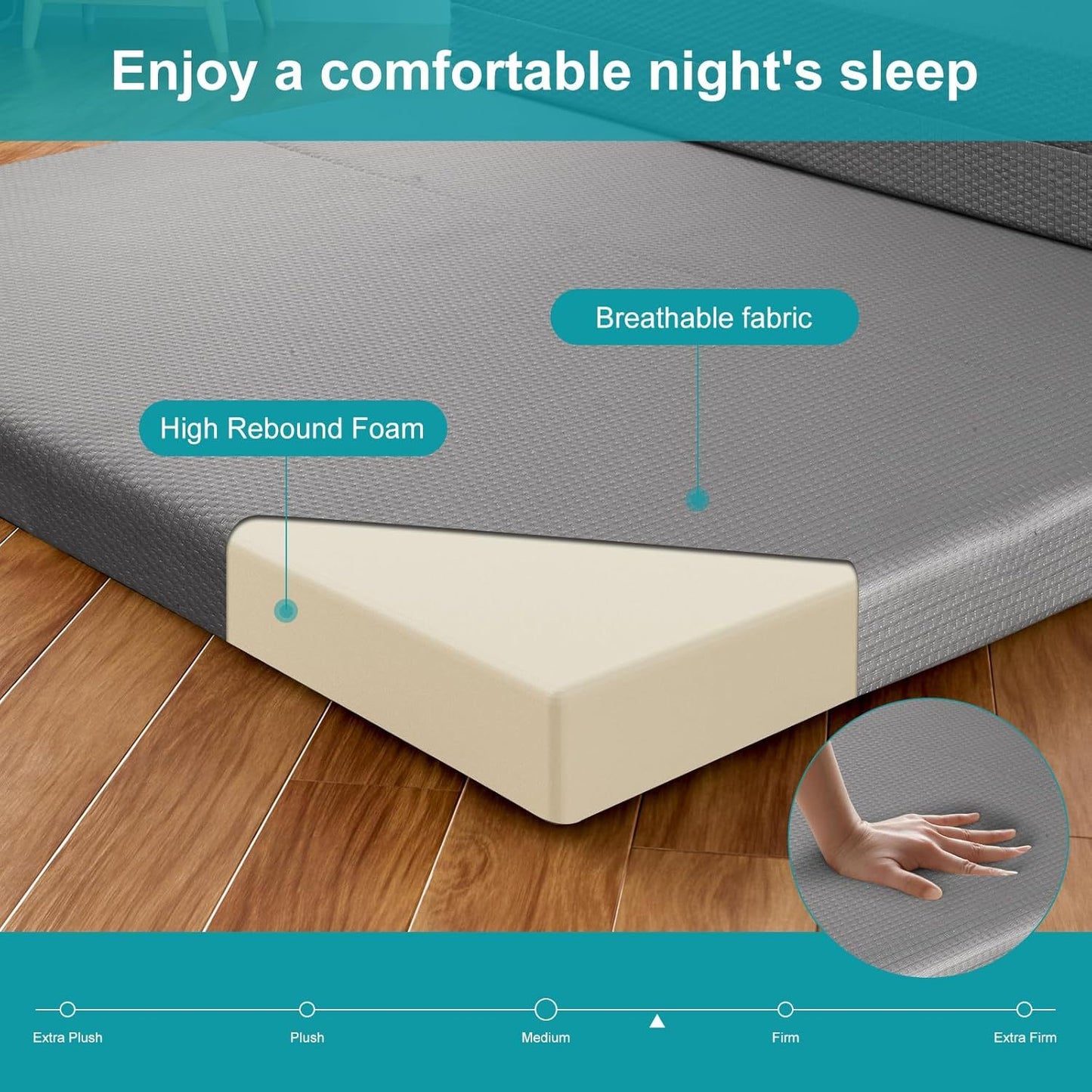 Foldable Memory Foam Single Sofa Mattress – Portable Guest Bed & Floor Lounger with Washable Cover for Dorms & Small Spaces