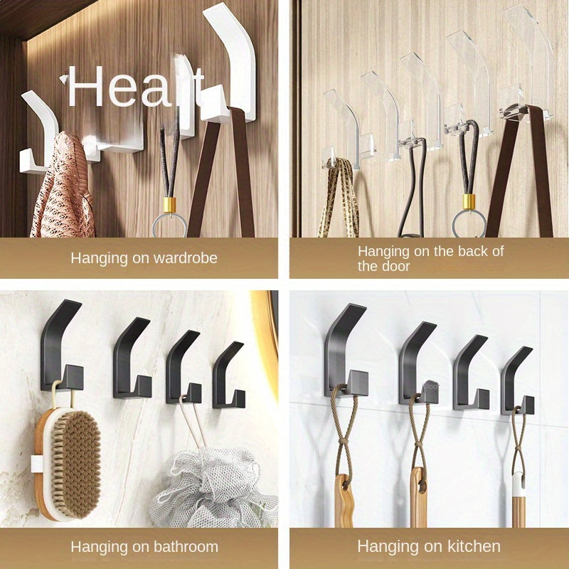 5-Piece No-Drill Wall Hook Set – Strong Adhesive Hooks for Bedroom, Kitchen & Bathroom – Durable ABS Plastic