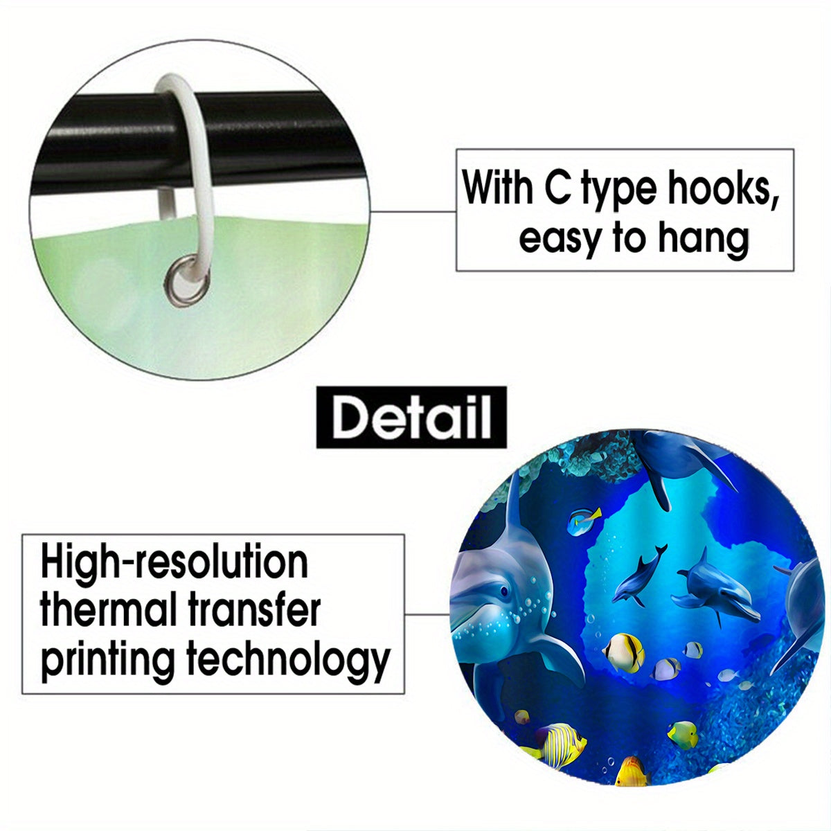 4-Piece Submarine World Shower Curtain Set – Ocean Theme with Toilet Mat, Lid Cover & Rug