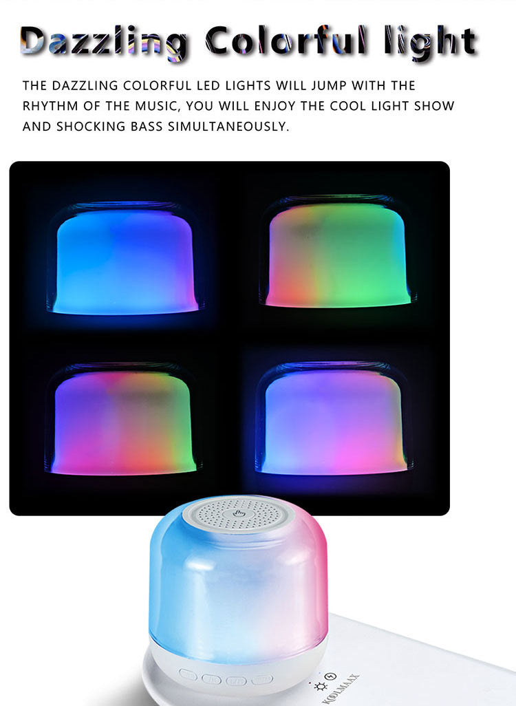 Bluetooth Speaker with Wireless Charging & Night Light – 3-in-1 Bedside Companion