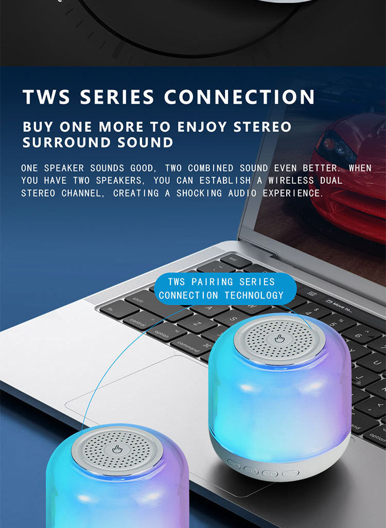 Bluetooth Speaker with Wireless Charging & Night Light – 3-in-1 Bedside Companion