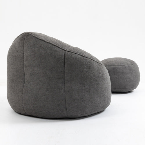 High-Pressure Foam Bean Bag Chair with Footrest – Padded Bedding Sofa Seat