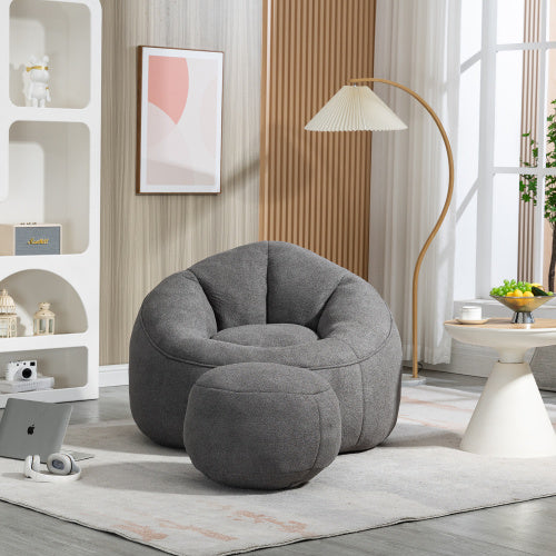 High-Pressure Foam Bean Bag Chair with Footrest – Padded Bedding Sofa Seat
