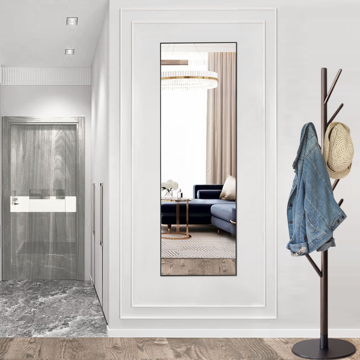 Floor Standing Mirror with Stand – Thin Aluminum Alloy Frame