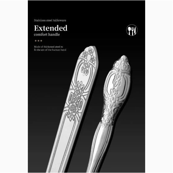 Deluxe 4-Piece Stainless Steel Flatware Set – Elegant, Durable & Rust-Resistant Silverware for Home Dining