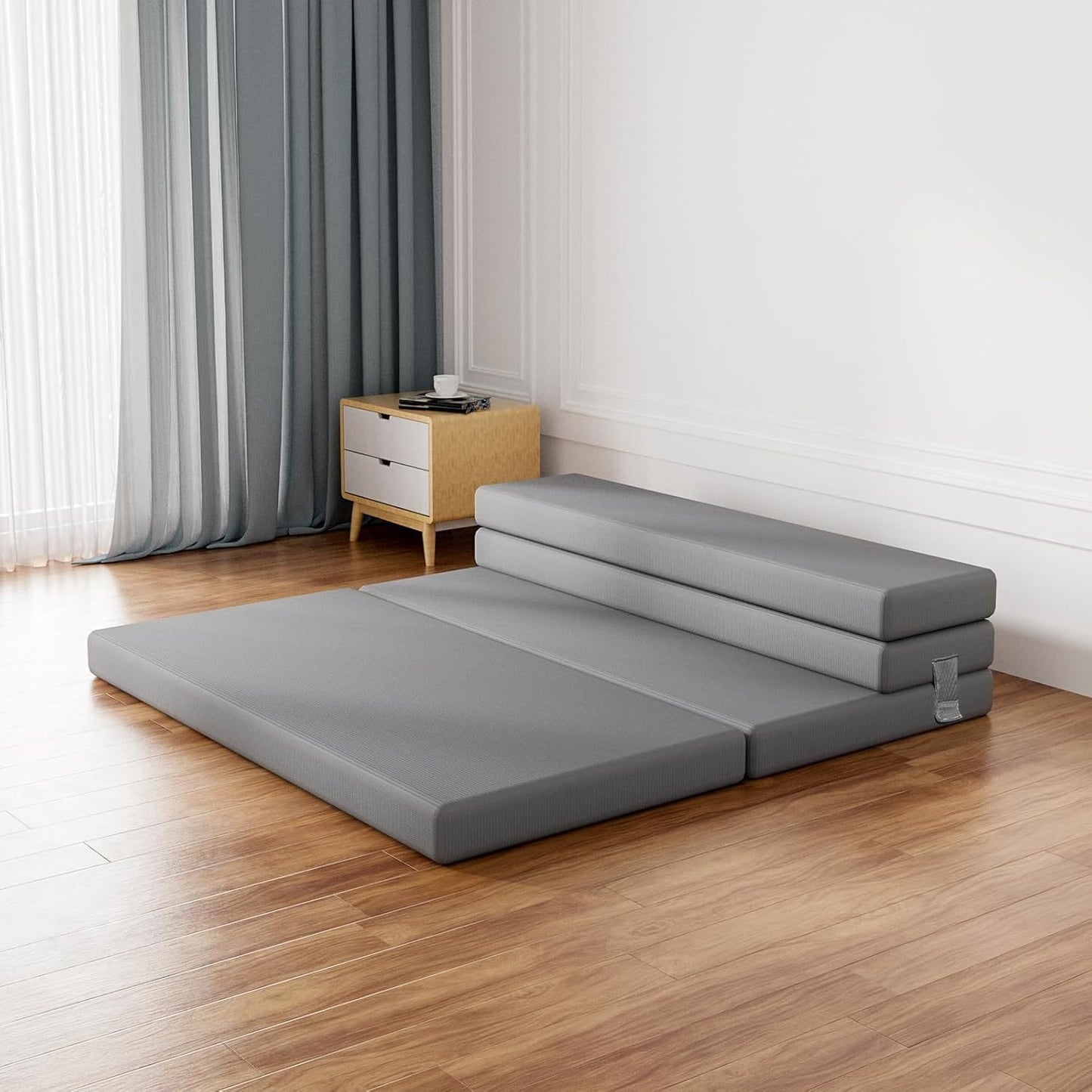 Foldable Memory Foam Single Sofa Mattress – Portable Guest Bed & Floor Lounger with Washable Cover for Dorms & Small Spaces