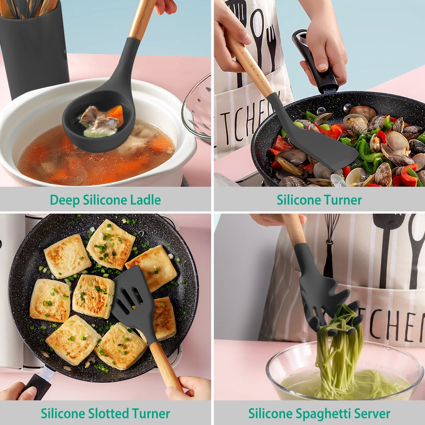 11 Piece Silicone Cooking Tool Set