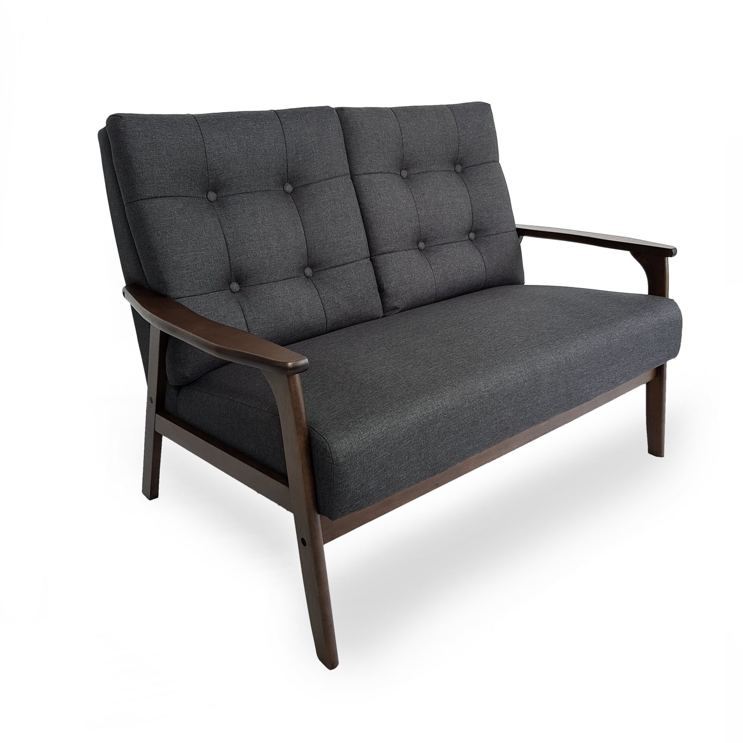 Charcoal Gray 2-Person Sofa – Modern Comfort Meets Timeless Style