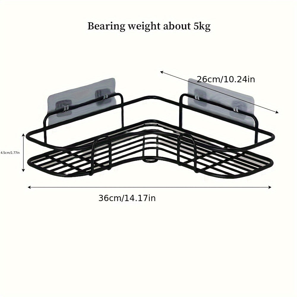 Adhesive Wall Shelf & Triangle Storage Rack – No-Drill, Sleek Design for Bathroom, Kitchen, or Office