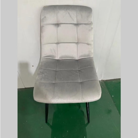 Set of 4 Modern Gray Dining Chairs – Upholstered Seat with Metal Legs for Kitchen & Dining Room
