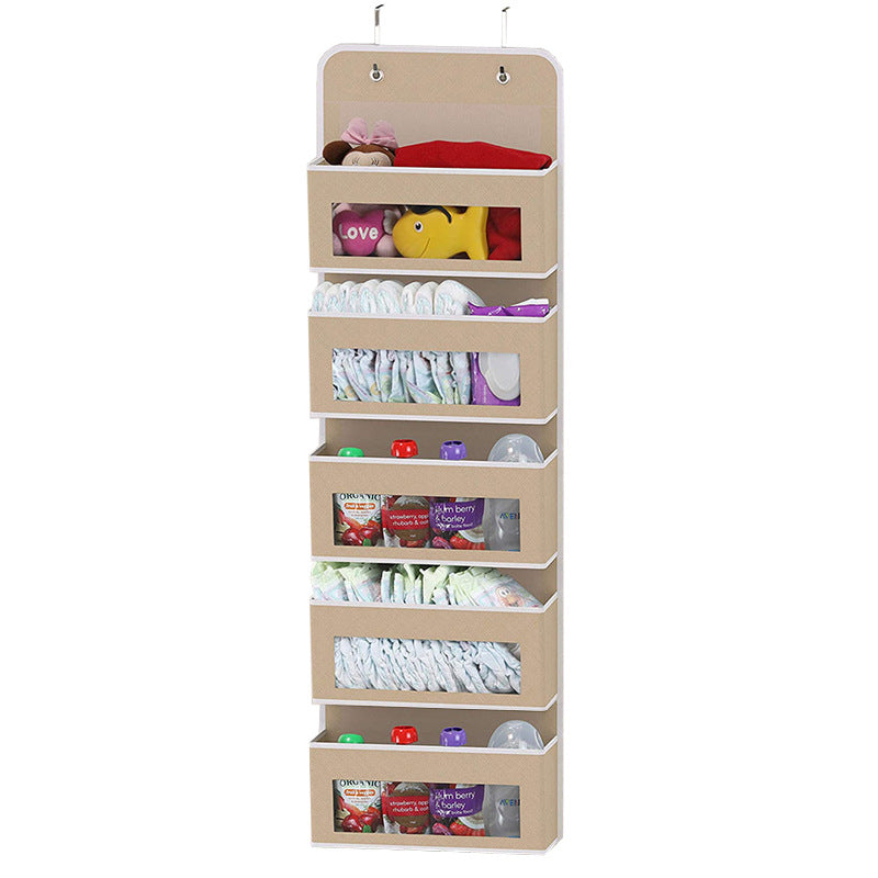 5-Shelf Hanging Storage Organizer – Anti-Tilt Design with 5 Large Pockets, Ideal for Bedroom, Bathroom, or Living Room (Over-the-Door Use)