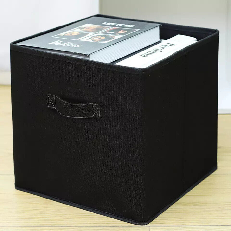 4 Pack Foldable Storage Box Foldable Canvas Drawer Organizer Fabric Cube