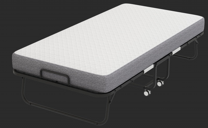 Folding Twin Size Rollaway Guest Bed with 5" Memory Foam Mattress – Portable & Space-Saving Design