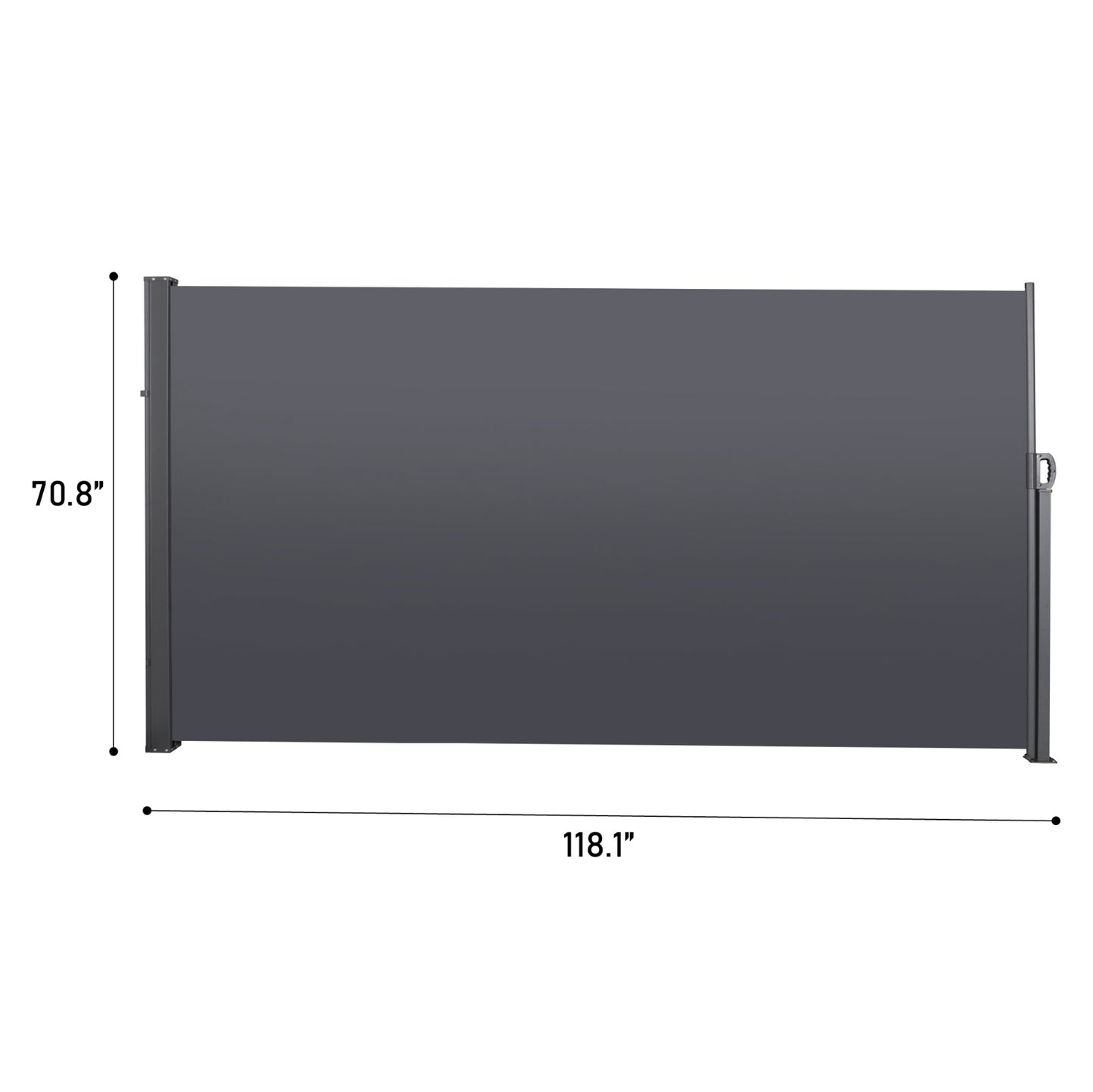 Retractable Side Screen Awning – UV Resistant, Waterproof Patio Privacy Divider for Outdoor Spaces – Grey
