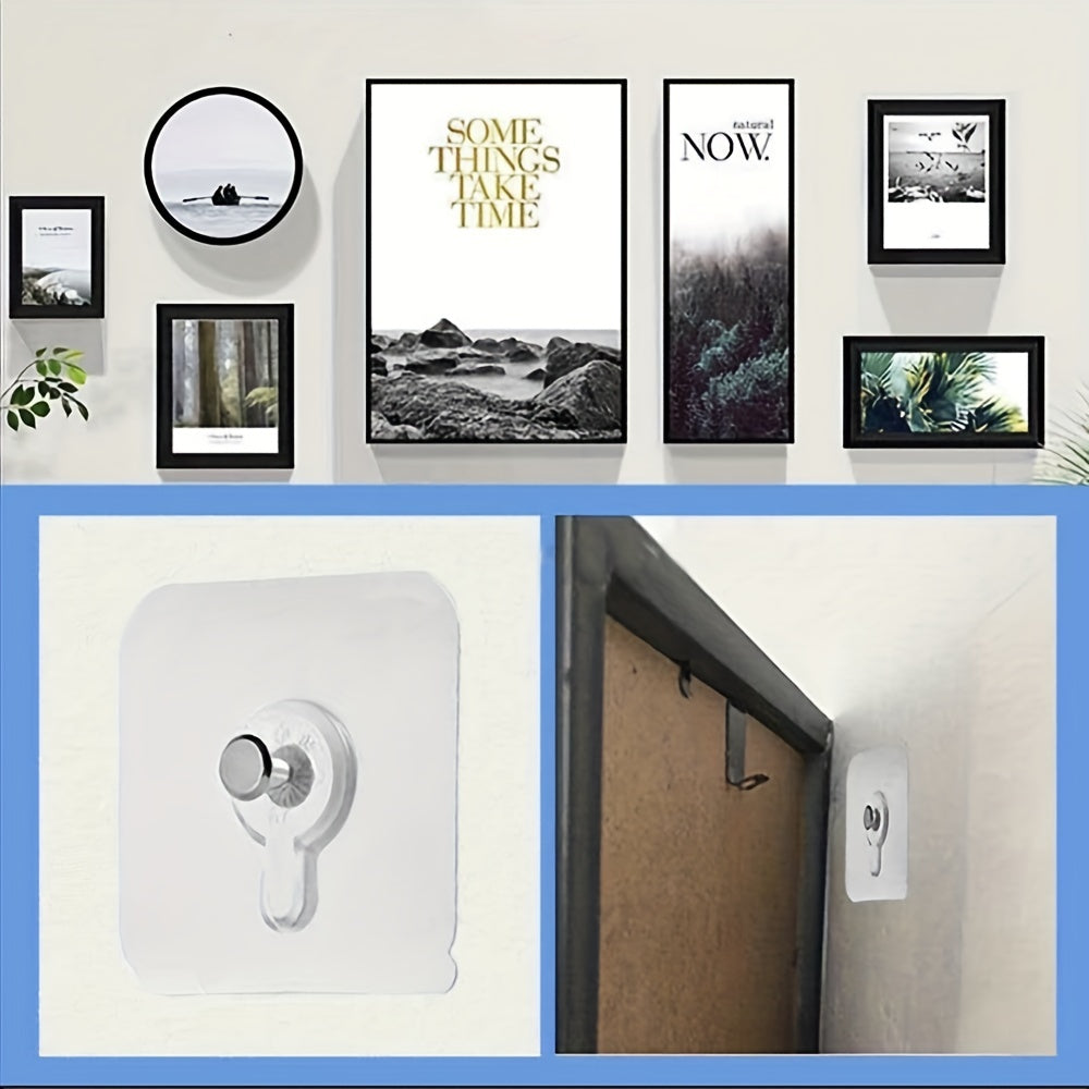 Ultra-Strong Adhesive Wall Hooks (10PCS) – No Drilling, No Damage, Sleek & Durable Design