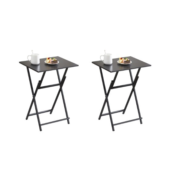 2 Pcs Folding TV Tray Table Set - Black or White