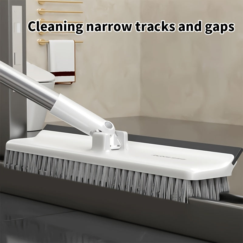 2-in-1 Rotating Long-Handle Cleaning Brush – Heavy-Duty ABS & Stainless Steel, No-Power Scrubber for Bathroom, Kitchen & More
