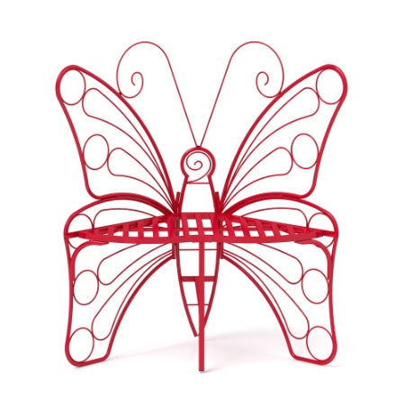 Modern Butterfly Cast Metal Garden Bench – Outdoor Patio Seating for Porch, Yard, or Patio