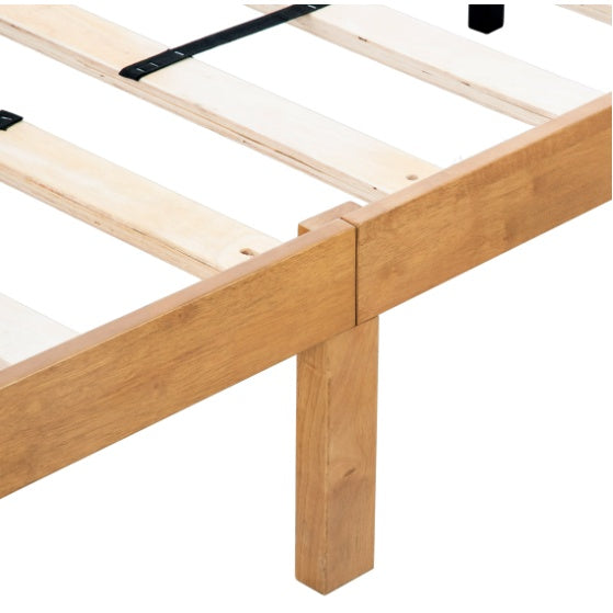 Queen Size Wood Platform Bed Frame – No Box Spring Needed, Strong Wood Slat Support, Easy Assembly