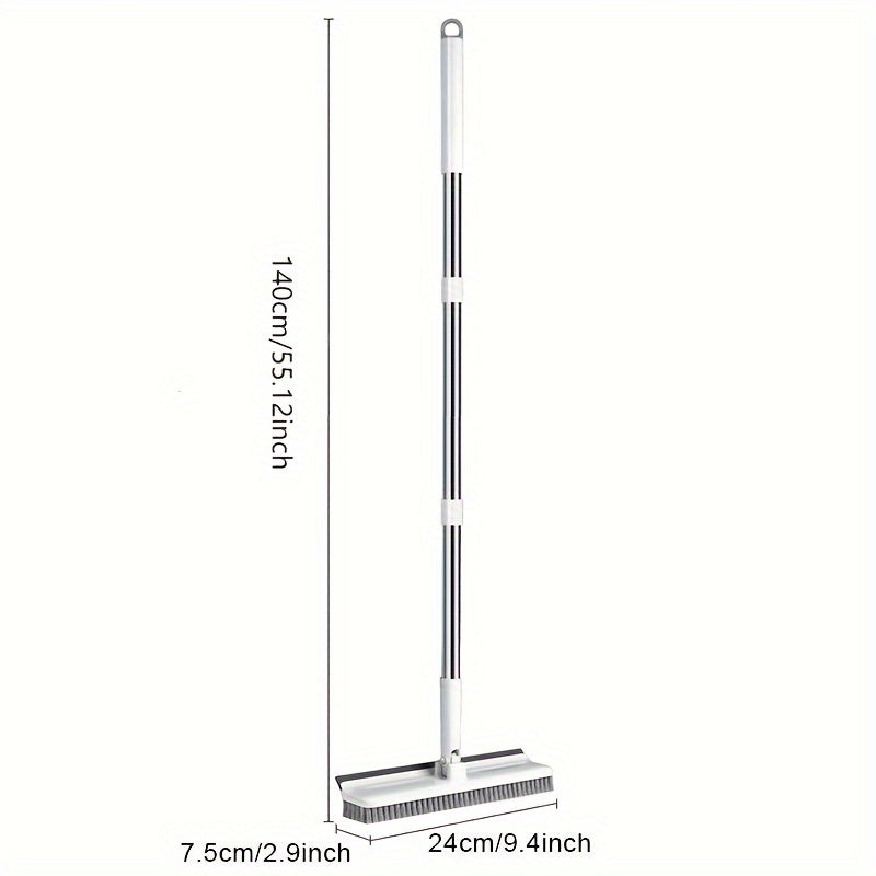 2-in-1 Rotating Long-Handle Cleaning Brush – Heavy-Duty ABS & Stainless Steel, No-Power Scrubber for Bathroom, Kitchen & More