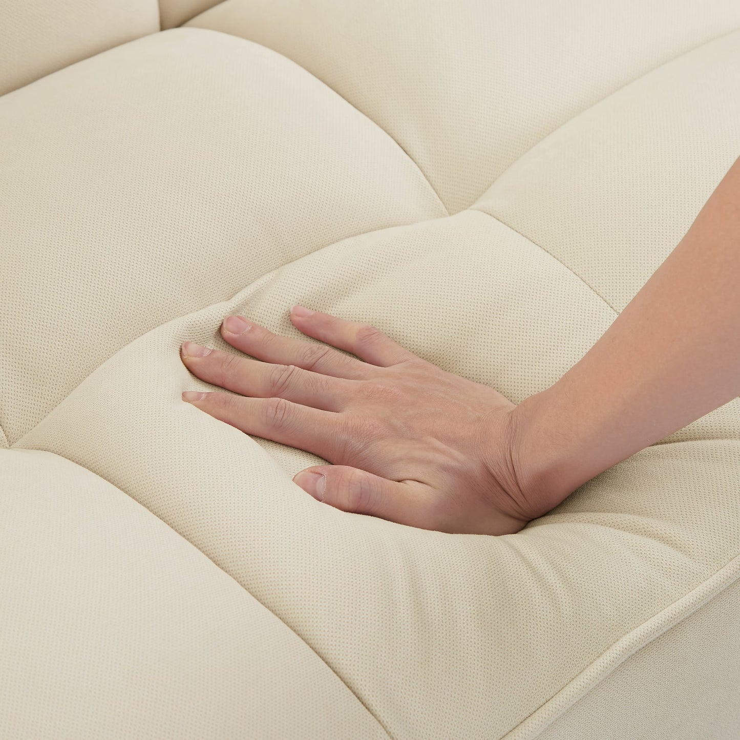 Modern Beige Cloth Sofa – Simple Comfort, Everyday Style