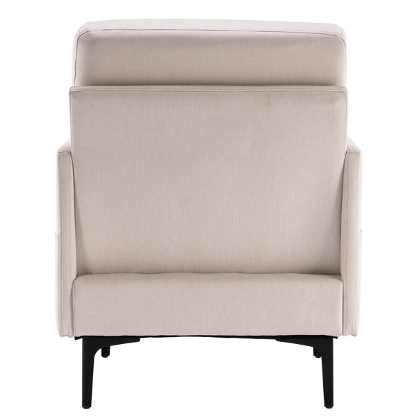 Modern Linen Lounge Chair – Compact, Comfortable, and Stylish (Off White)