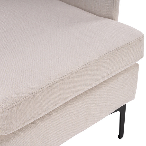 Modern Linen Lounge Chair – Compact, Comfortable, and Stylish (Off White)