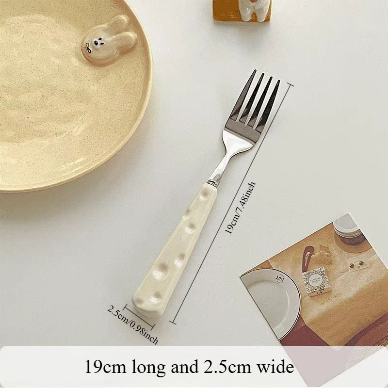 Stainless Steel Cutlery Set – Knife, Fork & Spoon with Cheese Wind Design | Elegant Tableware for Home & Gifting