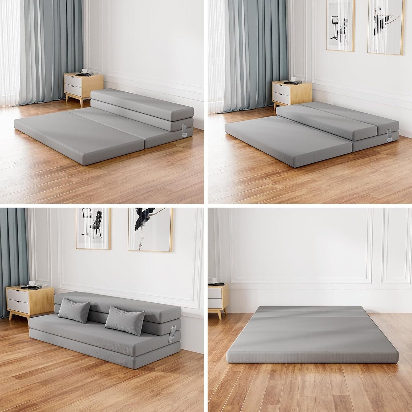 Foldable Memory Foam Single Sofa Mattress – Portable Guest Bed & Floor Lounger with Washable Cover for Dorms & Small Spaces