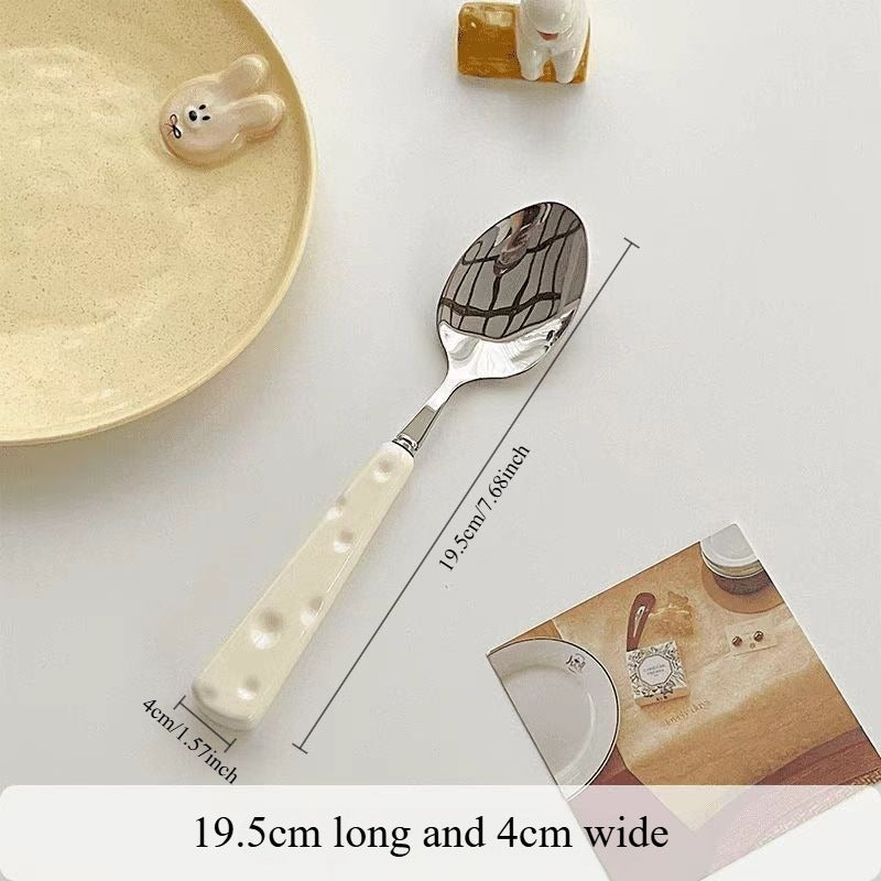 Stainless Steel Cutlery Set – Knife, Fork & Spoon with Cheese Wind Design | Elegant Tableware for Home & Gifting
