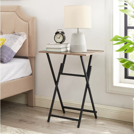 2 Pcs Folding TV Tray Table Set - Slate Color