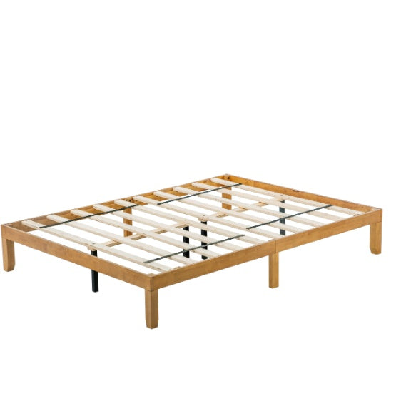 Queen Size Wood Platform Bed Frame – No Box Spring Needed, Strong Wood Slat Support, Easy Assembly