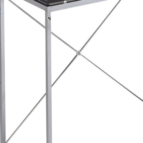 Black and Chrome Writing Desk with Built-In Shelf