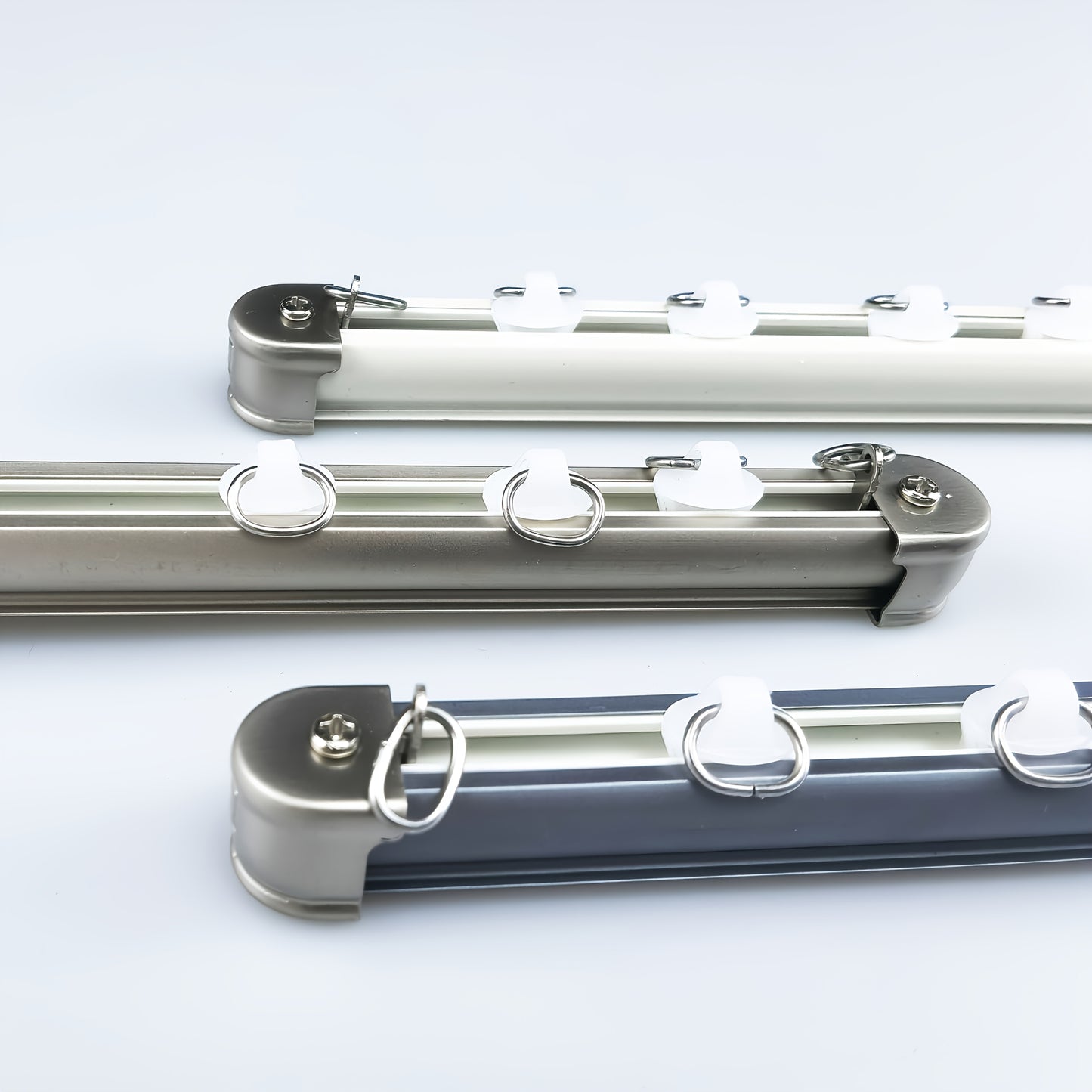 Aluminum Curtain Track – No-Drill, Quiet Glide, Adjustable for Home & Dorm Bathrooms
