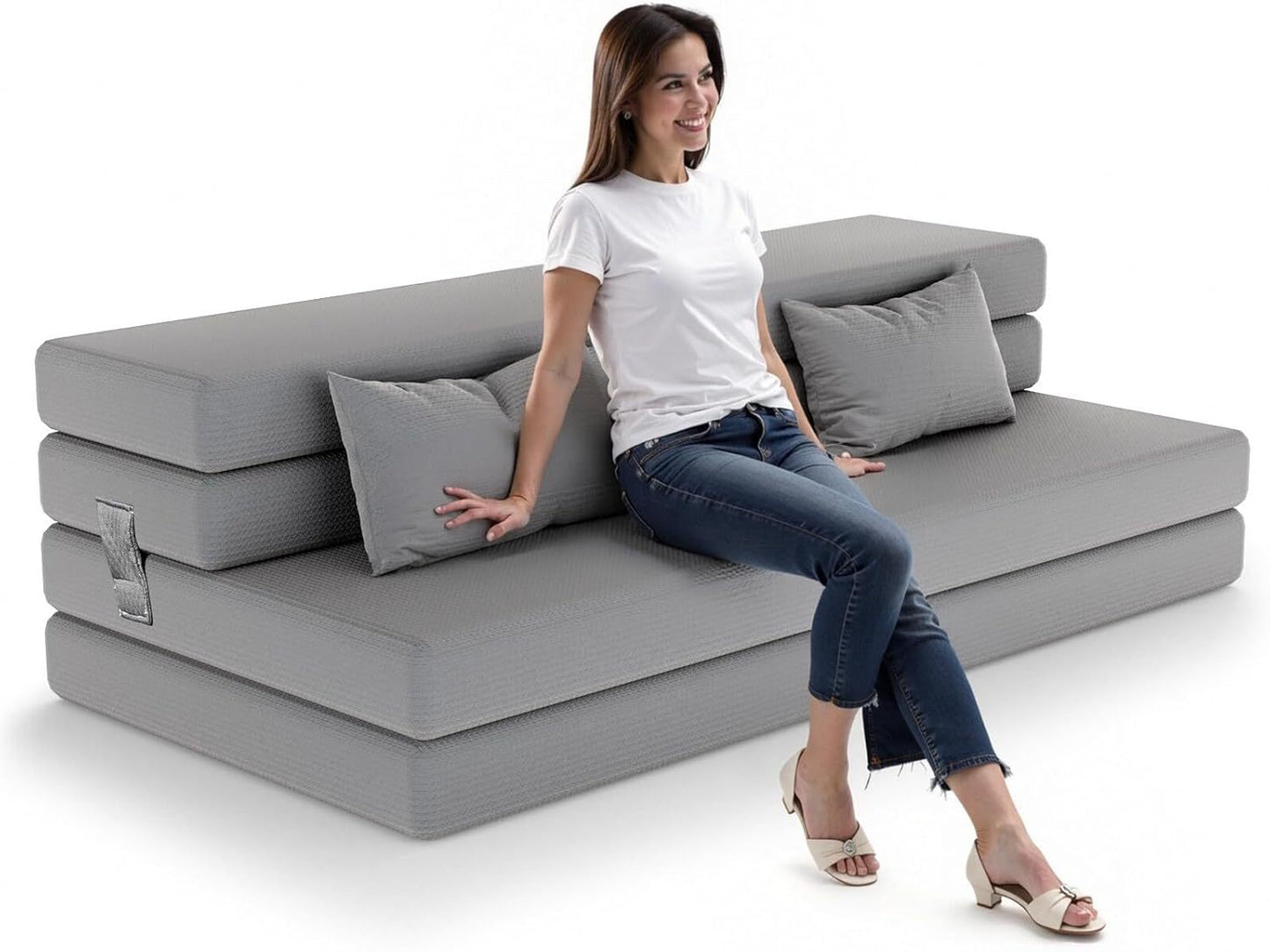 Foldable Memory Foam Single Sofa Mattress – Portable Guest Bed & Floor Lounger with Washable Cover for Dorms & Small Spaces